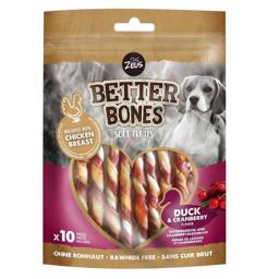 Zeus Better Bones Soft Twisters Rawhide Free Duck & Cranberry 10st